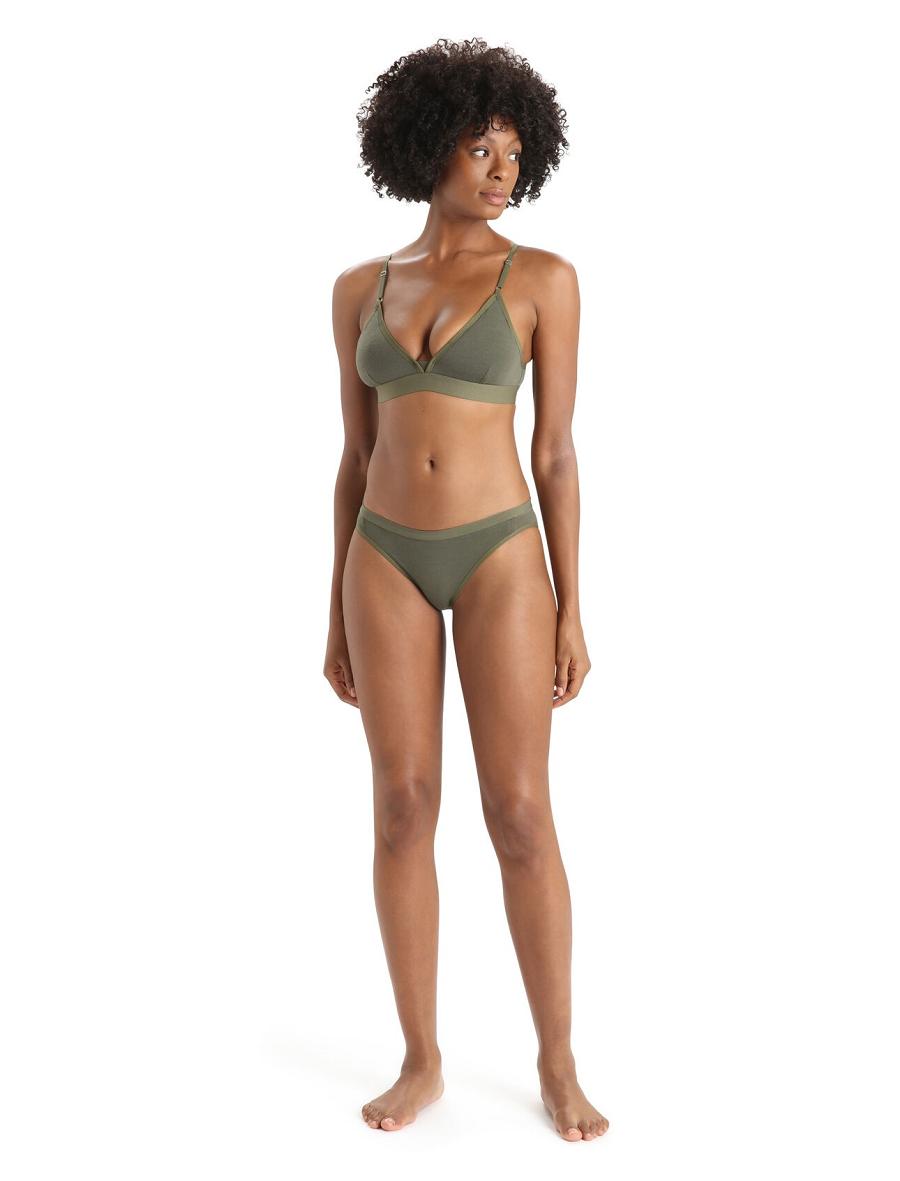 Sous Vêtement Icebreaker Merino Siren Bikini Briefs Femme Vert Olive | FR 1720SGLO